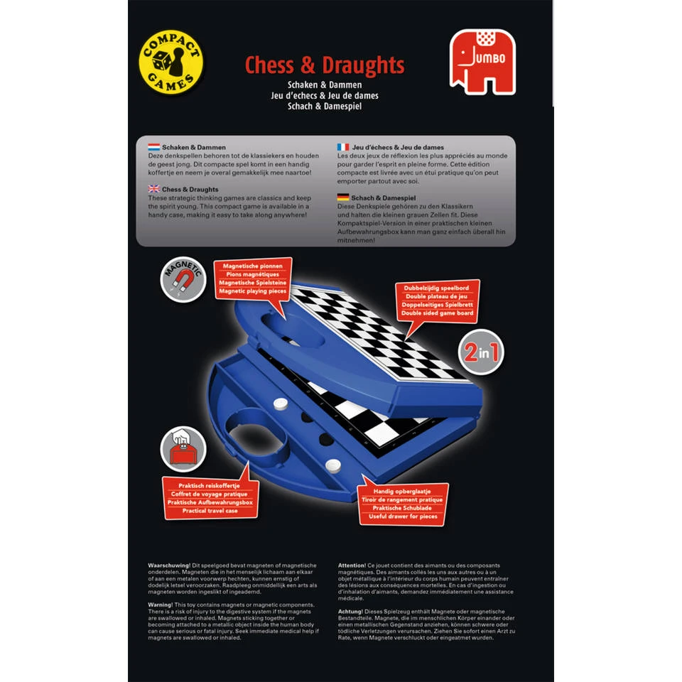 Jumbo Schaken & Dammen Reisspel - Afbeelding 6