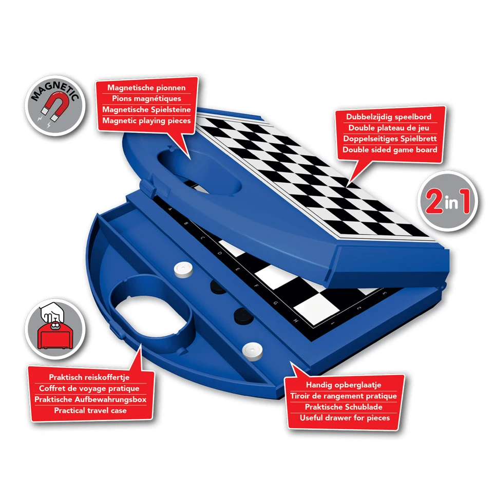 Jumbo Schaken & Dammen Reisspel - Afbeelding 4