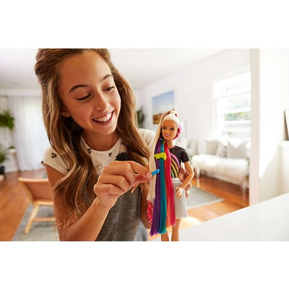 Barbie Mannequinpop Regenboog Glitterhaar - Afbeelding 6