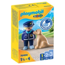 PLAYMOBIL 1.2.3 Politieman Met Hond 70408