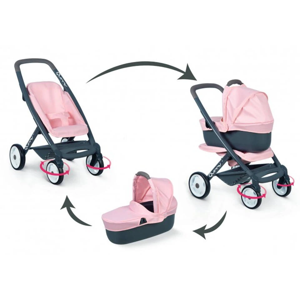 Smoby Maxi Cosi En Quinny 3 In 1 Poppenwagen - Roze - Afbeelding 4