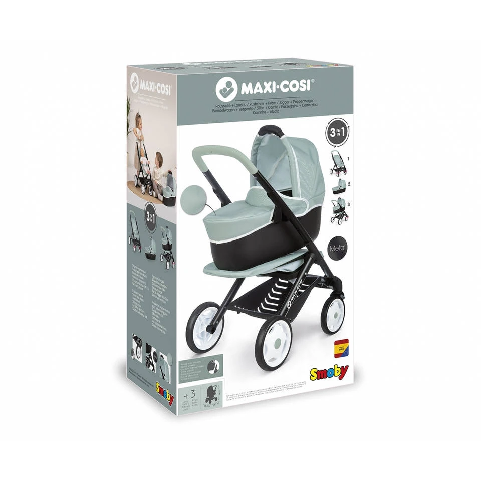 Smoby Maxi Cosi En Quinny Combi 3 In 1 Poppenwagen - Groen - Afbeelding 4